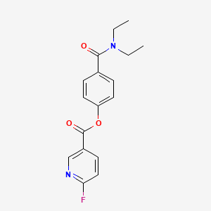 molecular formula C17H17FN2O3 B2981744 [4-(二乙基氨基羰基)苯基] 6-氟吡啶-3-羧酸酯 CAS No. 1436147-58-8
