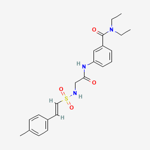 molecular formula C22H27N3O4S B2981746 N,N-二乙基-3-[[2-[[(E)-2-(4-甲苯基)乙烯基]磺酰胺基]乙酰]氨基]苯甲酰胺 CAS No. 1198069-11-2