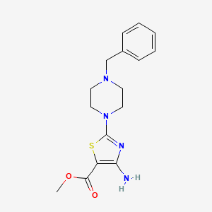 molecular formula C16H20N4O2S B2981747 Methyl 4-amino-2-(4-benzylpiperazino)-1,3-thiazole-5-carboxylate CAS No. 343375-51-9