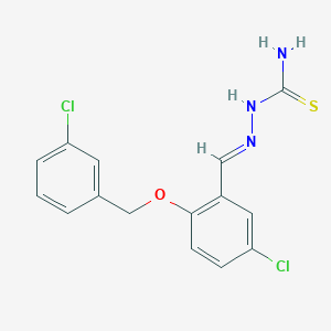 molecular formula C15H13Cl2N3OS B298175 [(E)-[5-chloro-2-[(3-chlorophenyl)methoxy]phenyl]methylideneamino]thiourea 