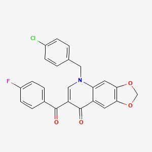 molecular formula C24H15ClFNO4 B2981750 5-(4-chlorobenzyl)-7-(4-fluorobenzoyl)[1,3]dioxolo[4,5-g]quinolin-8(5H)-one CAS No. 902623-62-5