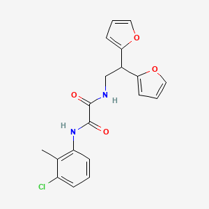 N1-(3-chloro-2-methylphenyl)-N2-(2,2-di(furan-2-yl)ethyl)oxalamide