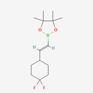 molecular formula C14H23BF2O2 B2981760 2-[(E)-2-(4,4-Difluorocyclohexyl)ethenyl]-4,4,5,5-tetramethyl-1,3,2-dioxaborolane CAS No. 2412762-77-5