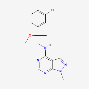 molecular formula C16H18ClN5O B2981765 N-[2-(3-Chlorophenyl)-2-methoxypropyl]-1-methylpyrazolo[3,4-d]pyrimidin-4-amine CAS No. 2380078-04-4