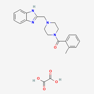 molecular formula C22H24N4O5 B2981766 (4-((1H-benzo[d]imidazol-2-yl)methyl)piperazin-1-yl)(o-tolyl)methanone oxalate CAS No. 1351633-88-9