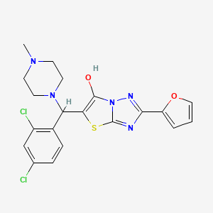 molecular formula C20H19Cl2N5O2S B2981768 5-((2,4-Dichlorophenyl)(4-methylpiperazin-1-yl)methyl)-2-(furan-2-yl)thiazolo[3,2-b][1,2,4]triazol-6-ol CAS No. 887222-90-4