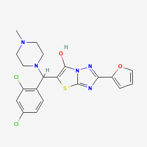 molecular formula C20H19Cl2N5O2S B2981768 5-((2,4-二氯苯基)(4-甲基哌嗪-1-基)甲基)-2-(呋喃-2-基)噻唑并[3,2-b][1,2,4]三唑-6-醇 CAS No. 887222-90-4