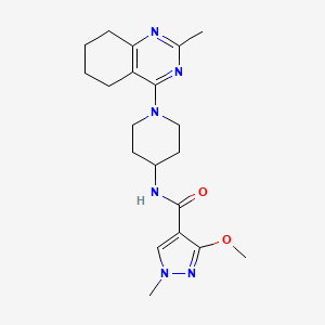 molecular formula C20H28N6O2 B2981771 3-methoxy-1-methyl-N-(1-(2-methyl-5,6,7,8-tetrahydroquinazolin-4-yl)piperidin-4-yl)-1H-pyrazole-4-carboxamide CAS No. 1904306-66-6