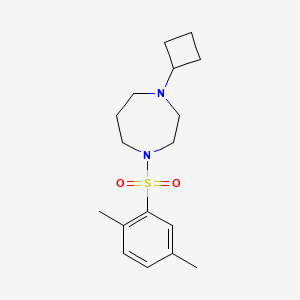molecular formula C17H26N2O2S B2981772 1-环丁基-4-((2,5-二甲苯基)磺酰基)-1,4-二氮杂环戊烷 CAS No. 2310157-41-4