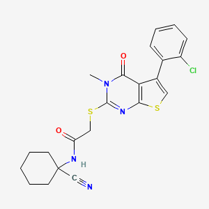 2-[5-(2-chlorophenyl)-3-methyl-4-oxothieno[2,3-d]pyrimidin-2-yl]sulfanyl-N-(1-cyanocyclohexyl)acetamide
