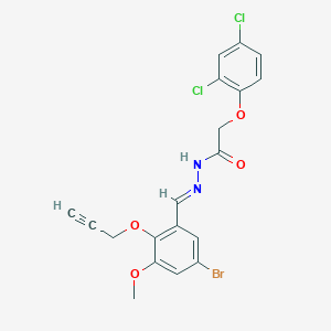 molecular formula C19H15BrCl2N2O4 B298178 N'-[5-bromo-3-methoxy-2-(2-propynyloxy)benzylidene]-2-(2,4-dichlorophenoxy)acetohydrazide 
