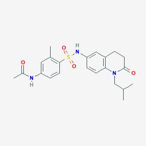 molecular formula C22H27N3O4S B2981788 N-(4-(N-(1-isobutyl-2-oxo-1,2,3,4-tetrahydroquinolin-6-yl)sulfamoyl)-3-methylphenyl)acetamide CAS No. 941912-47-6
