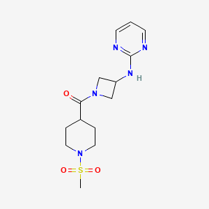 (1-(Methylsulfonyl)piperidin-4-yl)(3-(pyrimidin-2-ylamino)azetidin-1-yl)methanone