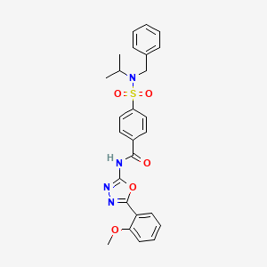 molecular formula C26H26N4O5S B2981793 4-[苄基(丙-2-基)磺酰胺基]-N-[5-(2-甲氧基苯基)-1,3,4-恶二唑-2-基]苯甲酰胺 CAS No. 533869-79-3