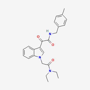 molecular formula C24H27N3O3 B2981795 2-[1-[2-(diethylamino)-2-oxoethyl]indol-3-yl]-N-[(4-methylphenyl)methyl]-2-oxoacetamide CAS No. 872848-76-5