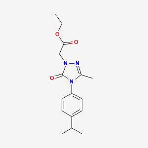 molecular formula C16H21N3O3 B2981797 ethyl 2-[4-(4-isopropylphenyl)-3-methyl-5-oxo-4,5-dihydro-1H-1,2,4-triazol-1-yl]acetate CAS No. 860785-28-0