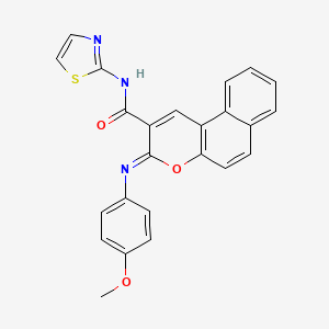molecular formula C24H17N3O3S B2981800 (3Z)-3-[(4-甲氧基苯基)亚氨基]-N-(1,3-噻唑-2-基)-3H-苯并[f]色烯-2-甲酰胺 CAS No. 1261027-44-4
