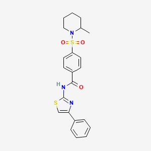 4-((2-methylpiperidin-1-yl)sulfonyl)-N-(4-phenylthiazol-2-yl)benzamide