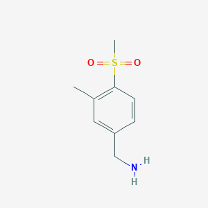 molecular formula C9H13NO2S B2981807 (4-Methanesulfonyl-3-methylphenyl)methanamine CAS No. 694481-22-6