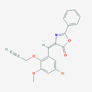molecular formula C20H14BrNO4 B298181 4-[5-bromo-3-methoxy-2-(2-propynyloxy)benzylidene]-2-phenyl-1,3-oxazol-5(4H)-one 