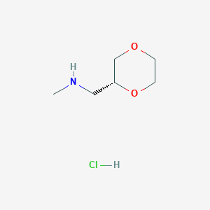 molecular formula C6H14ClNO2 B2981815 {[(2R)-1,4-dioxan-2-yl]methyl}(methyl)amine hydrochloride CAS No. 917882-58-7