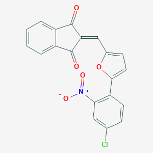 molecular formula C20H10ClNO5 B298182 2-[(5-{4-chloro-2-nitrophenyl}-2-furyl)methylene]-1H-indene-1,3(2H)-dione 