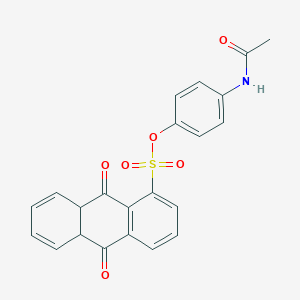 molecular formula C22H17NO6S B2981820 4-乙酰氨基苯基 9,10-二氧代-8a,9,10,10a-四氢蒽-1-磺酸盐 CAS No. 862806-40-4
