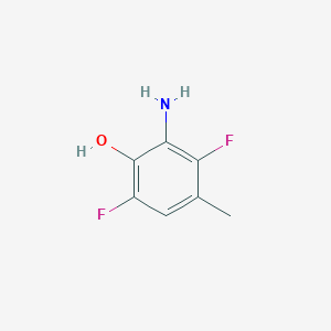 molecular formula C7H7F2NO B2981822 2-氨基-3,6-二氟-4-甲基苯酚 CAS No. 1784521-29-4