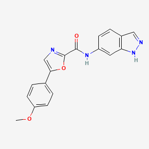 molecular formula C18H14N4O3 B2981823 N-(1H-indazol-6-yl)-5-(4-methoxyphenyl)oxazole-2-carboxamide CAS No. 1795440-93-5