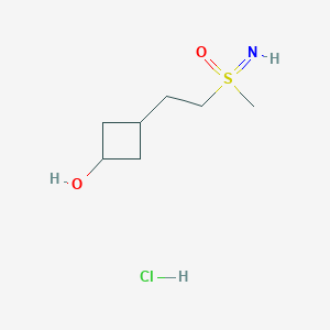 molecular formula C7H16ClNO2S B2981836 3-[2-(Methylsulfonimidoyl)ethyl]cyclobutan-1-ol;hydrochloride CAS No. 2470438-54-9