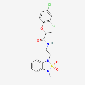 2-(2,4-dichlorophenoxy)-N-(2-(3-methyl-2,2-dioxidobenzo[c][1,2,5]thiadiazol-1(3H)-yl)ethyl)propanamide