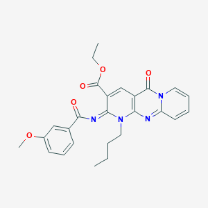 molecular formula C26H26N4O5 B2981849 (Z)-乙基 1-丁基-2-((3-甲氧基苯甲酰)亚氨基)-5-氧代-2,5-二氢-1H-二吡啶并[1,2-a:2',3'-d]嘧啶-3-羧酸酯 CAS No. 534567-58-3