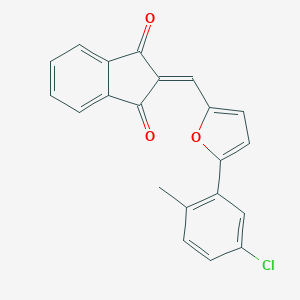 molecular formula C21H13ClO3 B298185 2-{[5-(5-chloro-2-methylphenyl)furan-2-yl]methylidene}-1H-indene-1,3(2H)-dione 