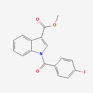 molecular formula C17H12FNO3 B2981852 1-(4-Fluoro-benzoyl)-1H-indole-3-carboxylic acid methyl ester CAS No. 401580-42-5