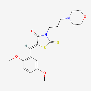 molecular formula C19H24N2O4S2 B2981856 (Z)-5-(2,5-二甲氧基苄亚基)-3-(3-吗啉丙基)-2-硫代恶唑烷-4-酮 CAS No. 849025-23-6