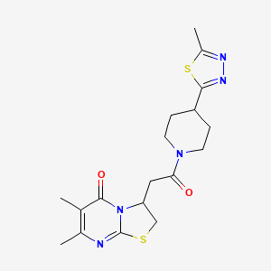 6,7-dimethyl-3-(2-(4-(5-methyl-1,3,4-thiadiazol-2-yl)piperidin-1-yl)-2-oxoethyl)-2H-thiazolo[3,2-a]pyrimidin-5(3H)-one