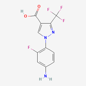 1-(4-Amino-2-fluorophenyl)-3-(trifluoromethyl)pyrazole-4-carboxylic acid