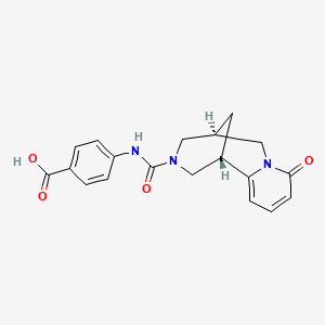 molecular formula C19H19N3O4 B2981866 4-({[(1S,5R)-8-oxo-1,5,6,8-tetrahydro-2H-1,5-methanopyrido[1,2-a][1,5]diazocin-3(4H)-yl]carbonyl}amino)benzoic acid CAS No. 1212342-43-2