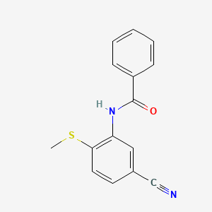 molecular formula C15H12N2OS B2981869 N-(5-Cyano-2-(methylsulfanyl)phenyl)benzenecarboxamide CAS No. 303147-46-8