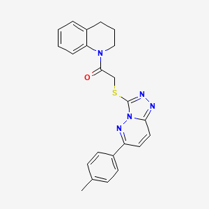 molecular formula C23H21N5OS B2981875 1-({[6-(4-甲基苯基)[1,2,4]三唑并[4,3-b]哒嗪-3-基]硫代}乙酰)-1,2,3,4-四氢喹啉 CAS No. 894065-12-4