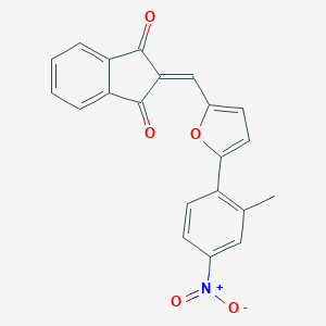 molecular formula C21H13NO5 B298188 2-[(5-{4-nitro-2-methylphenyl}-2-furyl)methylene]-1H-indene-1,3(2H)-dione 