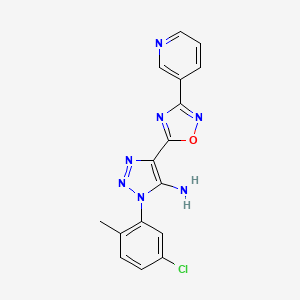 molecular formula C16H12ClN7O B2981885 3-(5-氯-2-甲基苯基)-5-(3-吡啶-3-基-1,2,4-恶二唑-5-基)三唑-4-胺 CAS No. 892765-70-7