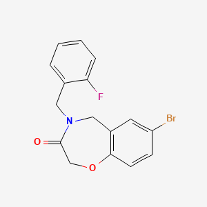 molecular formula C16H13BrFNO2 B2981887 7-bromo-4-(2-fluorobenzyl)-4,5-dihydro-1,4-benzoxazepin-3(2H)-one CAS No. 1326874-78-5