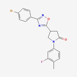 4-(3-(4-Bromophenyl)-1,2,4-oxadiazol-5-yl)-1-(3-fluoro-4-methylphenyl)pyrrolidin-2-one