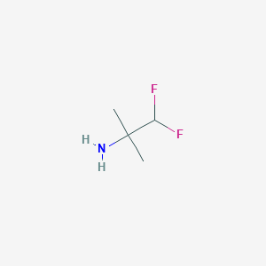 molecular formula C4H9F2N B2981896 1,1-Difluoro-2-methylpropan-2-amine CAS No. 1513291-91-2; 1803583-55-2