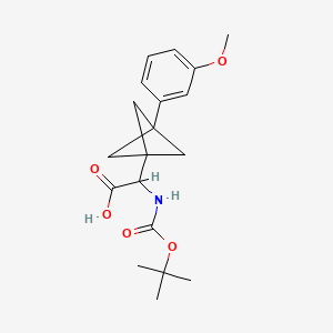 2-[3-(3-Methoxyphenyl)-1-bicyclo[1.1.1]pentanyl]-2-[(2-methylpropan-2-yl)oxycarbonylamino]acetic acid