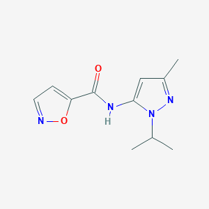 molecular formula C11H14N4O2 B2981901 N-(1-isopropyl-3-methyl-1H-pyrazol-5-yl)isoxazole-5-carboxamide CAS No. 1170501-50-4