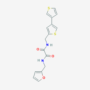 molecular formula C16H14N2O3S2 B2981903 N-(Furan-2-ylmethyl)-N'-[(4-thiophen-3-ylthiophen-2-yl)methyl]oxamide CAS No. 2379987-27-4