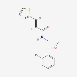 molecular formula C17H18FNO2S B2981912 (E)-N-(2-(2-fluorophenyl)-2-methoxypropyl)-3-(thiophen-2-yl)acrylamide CAS No. 1798300-35-2