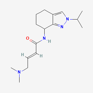 molecular formula C16H26N4O B2981927 (E)-4-(Dimethylamino)-N-(2-propan-2-yl-4,5,6,7-tetrahydroindazol-7-yl)but-2-enamide CAS No. 2411325-38-5